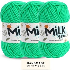 니뜨 밀크얀 뜨개실 50g x 3p + 코튼라벨 세트, 1세트, 13네온민트그린 홈인테리어/DIY 패키지 반품 최저가 5,640원
