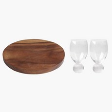 니코트 우드 홈바 샤퀴테리보드 와인잔 세트, 혼합색상, 샤퀴테리보드 + 와인잔 2p 주방용품/그릇/홈세트 반품 최저가 19,660원