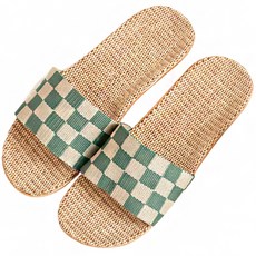 더자카 린넨 체크 거실화, 그린, 1개 홈인테리어/카페트/쿠션 반품 최저가 4,400원