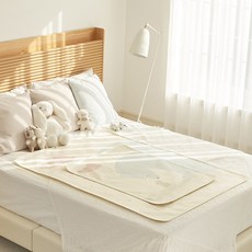 코코리에또 논슬립 오가닉 신생아 방수요 방수패드, 뽀곰, 1개 생활용품/기저귀매트 반품 최저가 12,990원