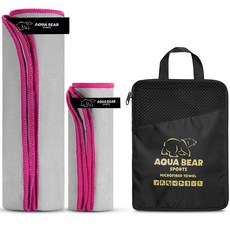 아쿠아베어 스포츠 대형 + 페이스 타올 + 파우치 세트, 그레이 핑크, 1세트 스포츠/레저/기타스포츠 반품 최저가 7,740원
