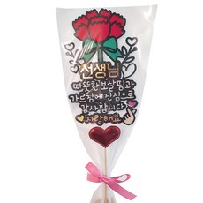 아티엔토퍼 카네이션 한송이 꽃다발 + 하트픽, 05선생님, 1개 문구/오피스/파티/이벤트 반품 최저가 9,870원