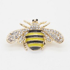 와이비케이 큐빅 보석 패션 꿀벌 브로치 36 x 20 mm, 골드화이트, 1개 홈인테리어/수예/수선 반품 최저가 4,960원