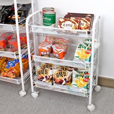 플레노 팬트리 과자 이동식 3단 진열대, 화이트, 1개 생활용품/수납/정리 반품 최저가 14,040원