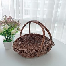 메종인다라탄샵 이태리 손잡이 선물 피크닉 라탄 바구니 소, 브라운, 1개 홈인테리어/수납/정리 반품 최저가 8,860원