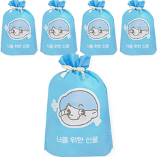 도나앤데코 선물 포장 주머니 부직포백 4호 30 x 40 cm, 005 너를 위한 선물 블루소년, 5개 문구/오피스/데코/포장용품 반품 최저가 9,280원