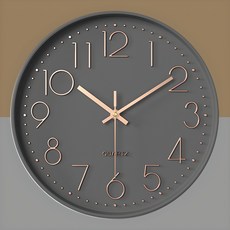 루아즈 인테리어 무소음 원형 베이직 벽시계 30cm, 그레이골드 홈인테리어/홈데코/디퓨저 반품 최저가 4,490원