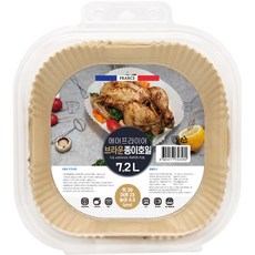 에어프라이어 사각 브라운 종이호일 7.2L, 90개입, 1개 주방용품/일회용품/종이컵 반품 최저가 7,430원