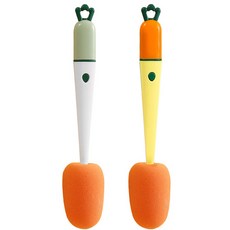 아싸레 컵 텀블러 세척 당근 스펀지 솔 2종 세트, 노랑, 화이트, 1세트 생활용품/주방수납/잡화 반품 최저가 4,920원