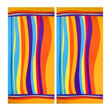 바캉스 Best 부드러운 대형 비치타올, 웨이브레인보우, 2개 홈인테리어/수건/타월 반품 최저가 9,590원