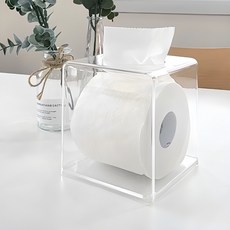 피키픽스 아크릴 두루마리 휴지 케이스 사각, 투명, 1개 홈인테리어/수납/정리 반품 최저가 6,590원