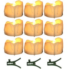 데일리리빙 녹아내리는 초 연출 캔들 무드등 9p + 티라이트 클립 3p 세트, 옐로우 홈인테리어/조명/스탠드 반품 최저가 13,110원