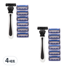 페이스바디 일회용 6중날 면도기 + 여분날 6p 세트 화이트 + 블랙, 4세트 생활용품/구강/면도 반품 최저가 21,430원