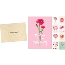 마음담아 카네이션 카드 9종 세트, 혼합색상, 9개 문구/오피스/카드/엽서/봉투 반품 최저가 7,300원