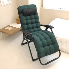 솔룸 접이식 리클라이너 의자 + 컵홀더 + 헤드쿠션 + 쿠션토퍼, 에버그린, 1개 홈인테리어/가구 반품 최저가 57,590원