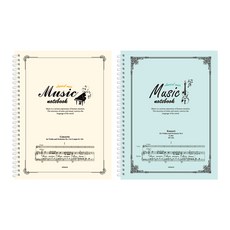 미소로 5000 음악 스프링 노트 2종 세트 2313, 아이보리, 민트, 2개 문구/오피스/노트/메모지 반품 최저가 9,900원