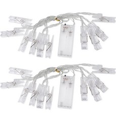 인디케이 포토 집게 LED 조명 가랜드, 혼합색상, 2개 문구/오피스/파티/이벤트 반품 최저가 8,000원