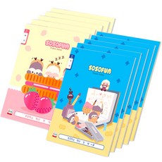 다다 피넛패밀리 쓰기 8칸 슬림초등노트 2종 x 5p 세트, 혼합색상, 1세트 문구/오피스/학용품/수업준비 반품 최저가 5,970원