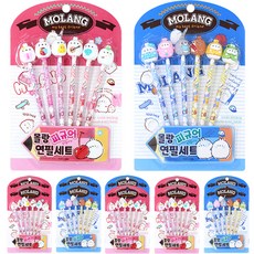 몰랑 베스트 피규어 연필 6개입 x 2종 x 6p 세트 B, 핑크, 블루, 1세트 문구/오피스/필기류 반품 최저가 11,160원