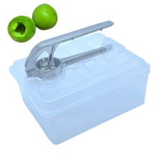 좋은습관 매실씨빼는기계 도구 씨빼기 제거기 받침통 세트 씨앗 까는기계 가위 다이소 대흥, 세트:대 39mm+매실씨제거기 받침통, 1개 주방용품/주방조리도구 반품 최저가 13,280원