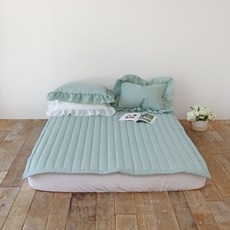 누블 솔리드 에어워싱 시어서커 미끄럼방지 고정밴드 침대 여름패드, 민트 홈인테리어/FW 침구샵 반품 최저가 28,610원