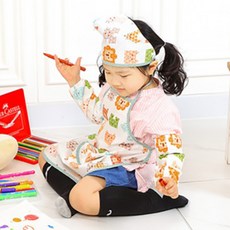 코니아일랜드 아동용 순면 앞치마 + 토시 + 두건 + 방수가방 세트 문구/오피스/미술/화방용품 반품 최저가 5,330원