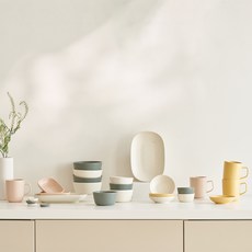 로슬린 에파세 4인 홈세트 26p, 화이트 + 크림핑크 + 노랑 + 다크민트 + 점박이, 식기 8종, 1세트 주방용품/그릇/홈세트 반품 최저가 56,250원