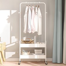 마켓플랜 파스텔 이동식 트롤리 2단 행거, 화이트 홈인테리어/침실가구 반품 최저가 24,760원