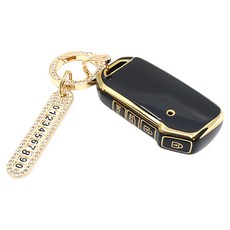 루젠 자동차 스마트 TPU 키케이스 + 큐빅링 + 번호판 세트, 모던블랙, 기아01 자동차용품/인테리어 반품 최저가 6,080원