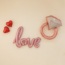 조이파티 프로포즈 이벤트 은박풍선 love + 다이아반지 + 미니하트 2p 세트, 핑크(풍선), 로즈골드(다이아반지), 레드(미니하트), 1세트 문구/오피스/파티/이벤트 반품 최저가 5,240원