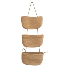 내일의공간 면로프 3단 벽걸이 수납 바구니, 1개 생활용품/바구니/칸막이 반품 최저가 10,140원