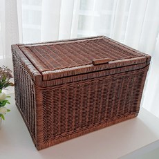 고급형 등나무 뚜껑 라탄 바구니 J086, 브라운, 1개 홈인테리어/수납/정리 반품 최저가 28,390원