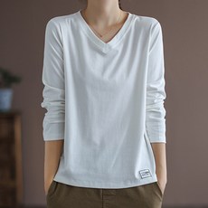 구디프 여성용 심플베이직 V넥 긴팔 티셔츠 패션의류/잡화/여성패션 반품 최저가 10,060원