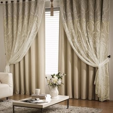 한스데코 샹제리 레이스 커튼 2p + 끈 2p 세트, 베이지 홈인테리어/커튼/블라인드 반품 최저가 19,180원