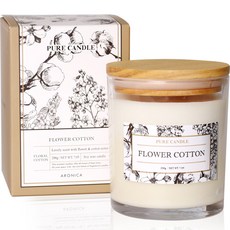 아로니카 퓨어 소이왁스 캔들, 플라워코튼, 0.2L, 200g, 1개 생활용품/탈취/방향/살충 반품 최저가 7,110원