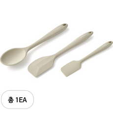 글라스락 실리콘 키친툴 3종 세트, 스푼 + 스파츌라 + 미니 스파츌라, 오이스터 그레이, 1세트 주방용품/주방조리도구 반품 최저가 6,960원