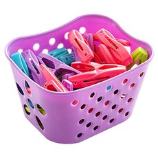 리버그린 빨래집게 30p + 바구니, 혼합색상 + 퍼플, 1세트 생활용품/세탁/청소용품 반품 최저가 4,200원