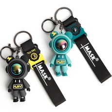 블랑플뢰르 우주인 자동차 키링 키홀더 열쇠고리 2개묶음, 1세트, 블랙 + 그린 자동차용품/인테리어 반품 최저가 6,090원