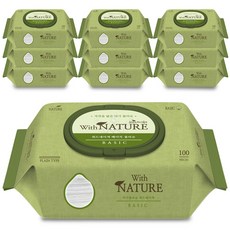 위드네이쳐 베이직 아기 물티슈 엠보싱 캡형, 47g, 100매, 10개 생활용품/화장지/물티슈 반품 최저가 10,330원