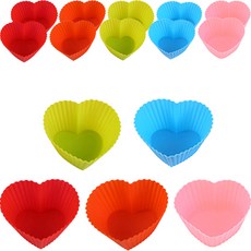 실리콘 하트 베이킹 머핀컵 5종 x 3p, 혼합색상, 1세트 주방용품/주방조리도구 반품 최저가 4,770원