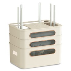 블루레이크 공유기 셋톱박스 케이블 정리함 3단, 1개, 미색 생활용품/생활전기용품 반품 최저가 15,350원