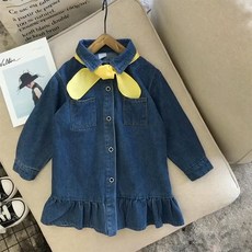 Arbe 여아용 니코 리본 데님 원피스 출산/유아동/유아동패션 반품 최저가 20,390원