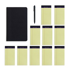 스탠다드 패드폴리오 Mini + 리갈패드 Mini 세트 랜덤 색상 50매 10권 묶음 + 3색볼펜, 블랙, 1세트 문구/오피스/학용품/수업준비 반품 최저가 11,710원