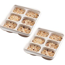 실리가든 이유식 큐브 6구 보관용기, 라이트그레이, 2개 주방용품/밀폐저장/도시락 반품 최저가 9,090원