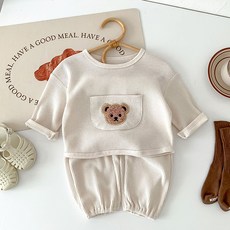 조이멀티 유아용 꼬미포켓 와플 긴팔 티셔츠 + 바지 세트 출산/유아동/유아동패션 반품 최저가 9,010원