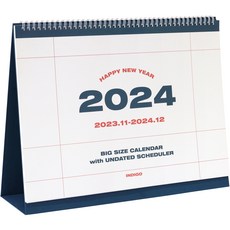 인디고 2024 기본 대형 B4 날짜 만년 스케줄러 탁상 달력, 1개 문구/오피스/다이어리/플래너 반품 최저가 5,830원