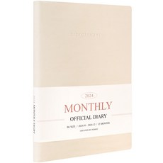 인디고 2024 오피셜 12M 먼슬리 B6 다이어리 날짜형 1년용 32절 월간, 크림 문구/오피스/다이어리/플래너 반품 최저가 4,370원