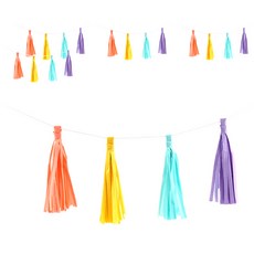 아이케이 4색 파스텔 태슬 가랜드, 핑크 + 옐로우 + 민트 + 퍼플, 5개 문구/오피스/파티/이벤트 반품 최저가 6,500원