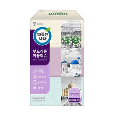 깨끗한나라 부드러운 천연펄프 미용티슈, 280매, 3개 생활용품/화장지/물티슈 반품 최저가 13,900원