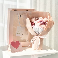 앙플랜트 조화 로맨틱 비누꽃 꽃다발 + 쇼핑백 세트, 꽃다발(핑크), 1세트 홈인테리어/홈데코/디퓨저 반품 최저가 11,530원